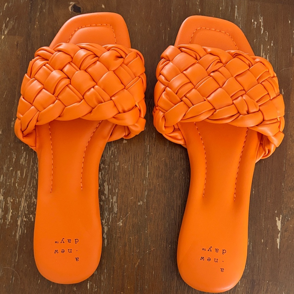 a new day orange slip on sandals